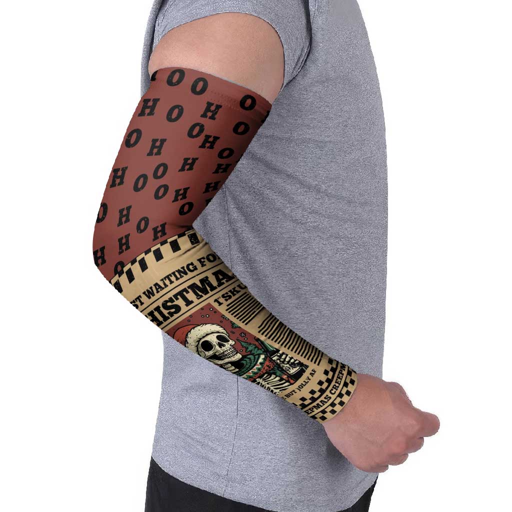 Skull Christmas Arm Sleeves Newspaper Retro Style - Wonder Print Shop