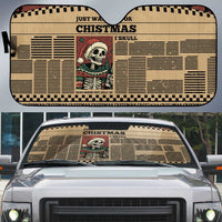 Skull Christmas Auto Sun Shade Newspaper Retro Style - Wonder Print Shop