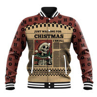 Skull Christmas Baseball Jacket Newspaper Retro Style - Wonder Print Shop