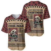 Skull Christmas Baseball Jersey Newspaper Retro Style - Wonder Print Shop