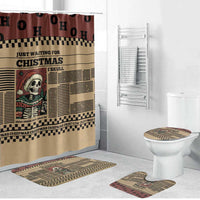Skull Christmas Bathroom Set Newspaper Retro Style - Wonder Print Shop