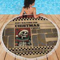 Skull Christmas Beach Blanket Newspaper Retro Style - Wonder Print Shop