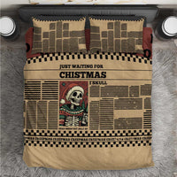 Skull Christmas Bedding Set Newspaper Retro Style - Wonder Print Shop