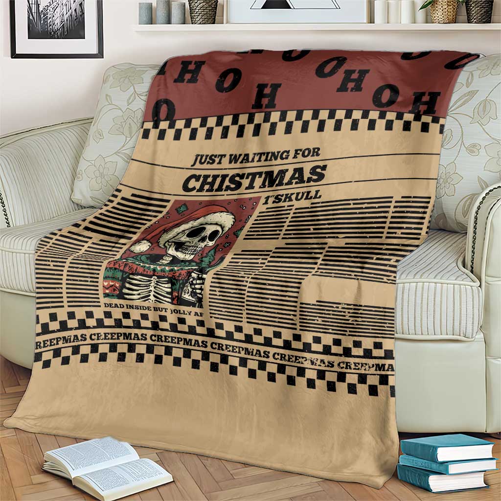 Skull Christmas Blanket Newspaper Retro Style - Wonder Print Shop