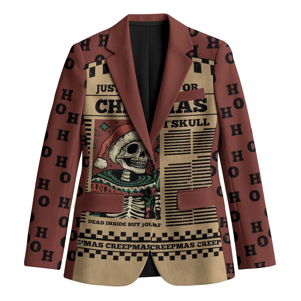 Skull Christmas Blazer Newspaper Retro Style - Wonder Print Shop