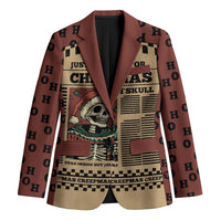 Skull Christmas Blazer Newspaper Retro Style - Wonder Print Shop