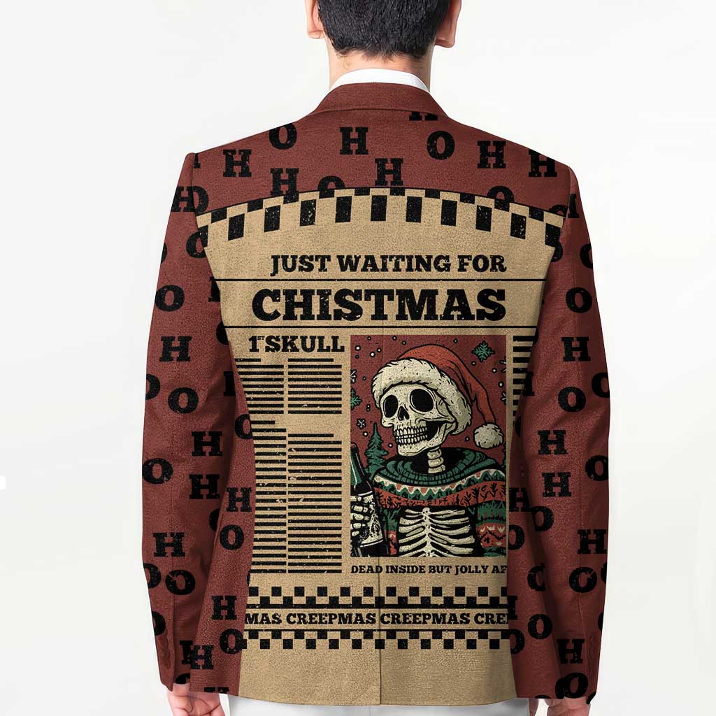 Skull Christmas Blazer Newspaper Retro Style - Wonder Print Shop