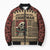 Skull Christmas Bomber Puffer Jacket Newspaper Retro Style - Wonder Print Shop