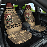 Skull Christmas Car Seat Cover Newspaper Retro Style - Wonder Print Shop