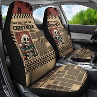 Skull Christmas Car Seat Cover Newspaper Retro Style - Wonder Print Shop