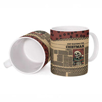 Skull Christmas Ceramic Mug Newspaper Retro Style - Wonder Print Shop