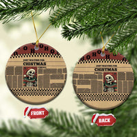 Skull Christmas Ceramic Ornament Newspaper Retro Style - Wonder Print Shop