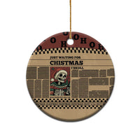 Skull Christmas Ceramic Ornament Newspaper Retro Style - Wonder Print Shop