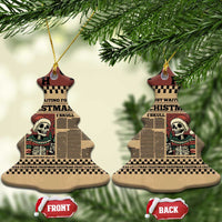 Skull Christmas Ceramic Ornament Newspaper Retro Style - Wonder Print Shop