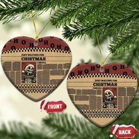 Skull Christmas Ceramic Ornament Newspaper Retro Style - Wonder Print Shop