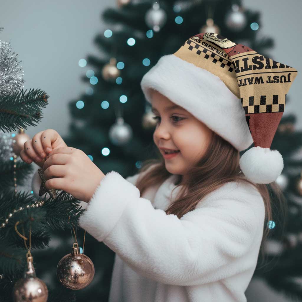 Skull Christmas Santa Hat Newspaper Retro Style - Wonder Print Shop