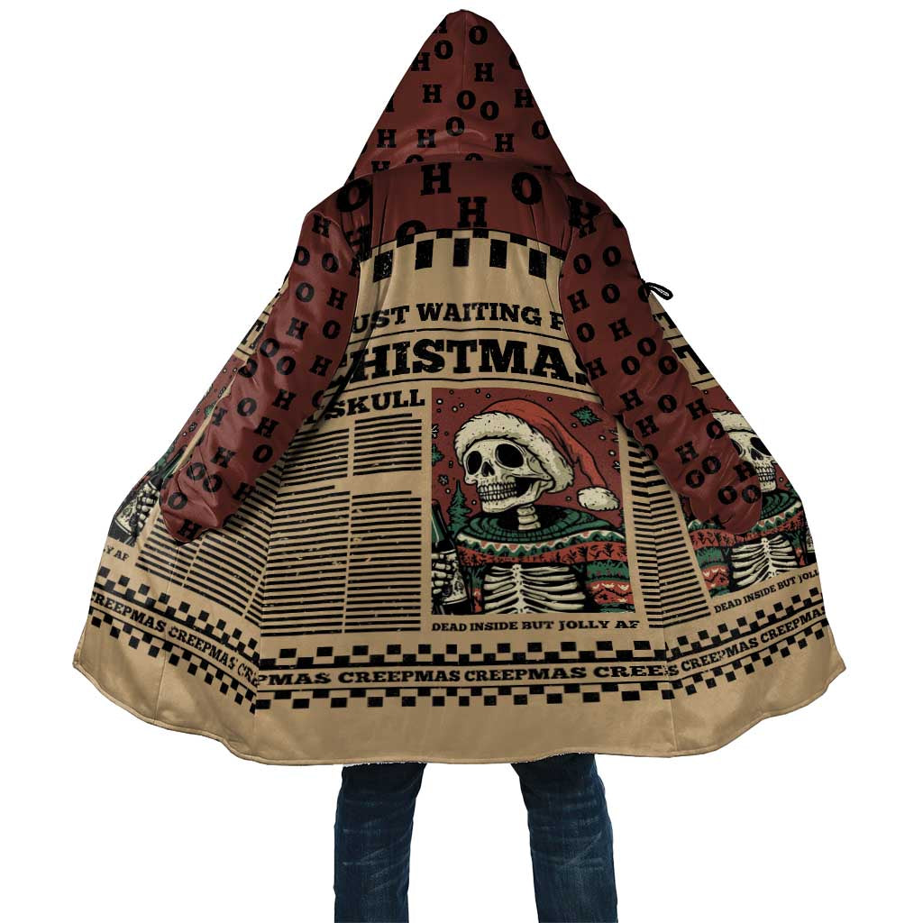 Skull Christmas Cloak Newspaper Retro Style - Wonder Print Shop
