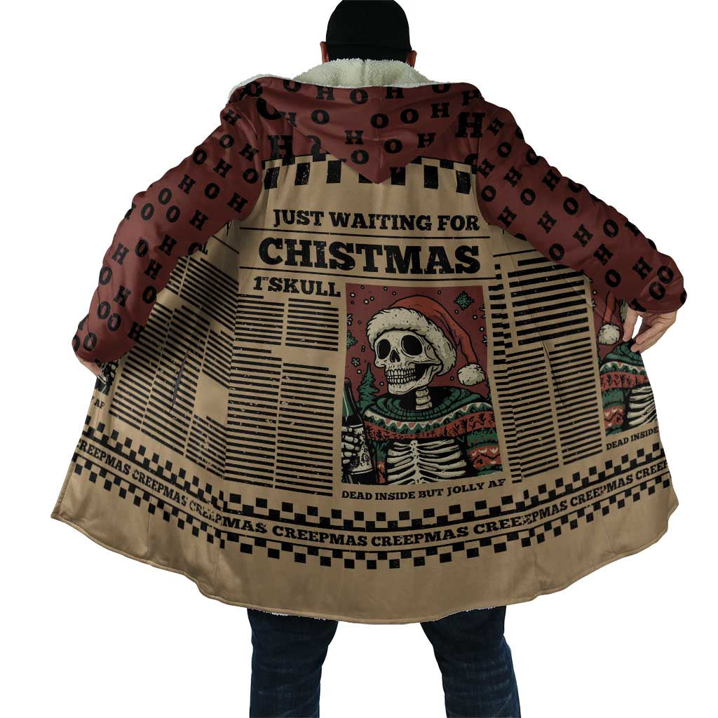 Skull Christmas Cloak Newspaper Retro Style - Wonder Print Shop