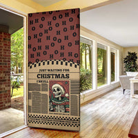 Skull Christmas Door Cover Newspaper Retro Style - Wonder Print Shop