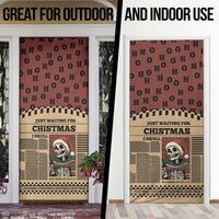 Skull Christmas Door Cover Newspaper Retro Style - Wonder Print Shop