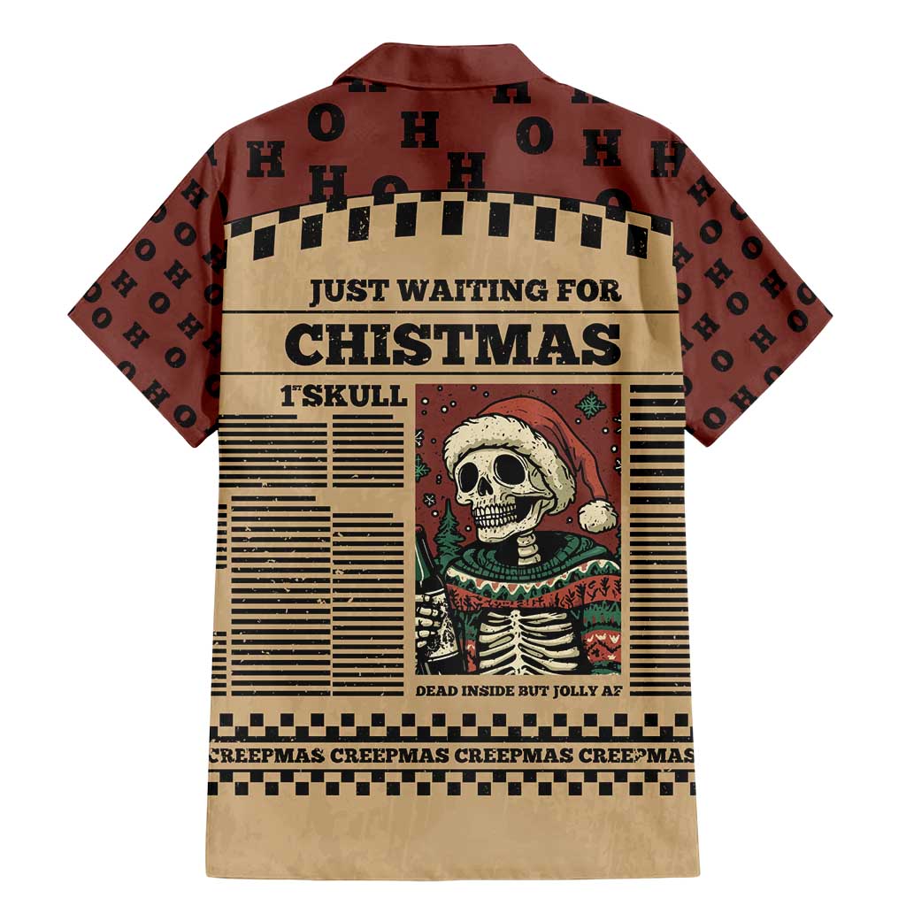 Skull Christmas Family Matching Mermaid Dress and Hawaiian Shirt Newspaper Retro Style - Wonder Print Shop