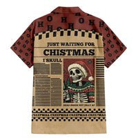 Skull Christmas Family Matching Mermaid Dress and Hawaiian Shirt Newspaper Retro Style - Wonder Print Shop