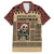 Skull Christmas Family Matching Off The Shoulder Long Sleeve Dress and Hawaiian Shirt Newspaper Retro Style - Wonder Print Shop