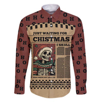 Skull Christmas Family Matching Off The Shoulder Long Sleeve Dress and Hawaiian Shirt Newspaper Retro Style - Wonder Print Shop