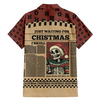Skull Christmas Family Matching Off Shoulder Maxi Dress and Hawaiian Shirt Newspaper Retro Style - Wonder Print Shop