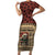 Skull Christmas Family Matching Short Sleeve Bodycon Dress and Hawaiian Shirt Newspaper Retro Style - Wonder Print Shop