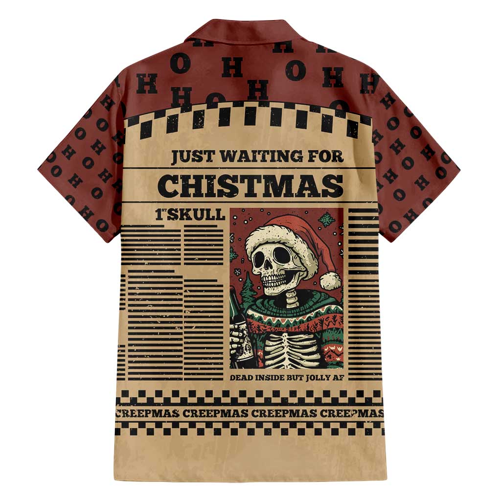 Skull Christmas Family Matching Tank Maxi Dress and Hawaiian Shirt Newspaper Retro Style - Wonder Print Shop