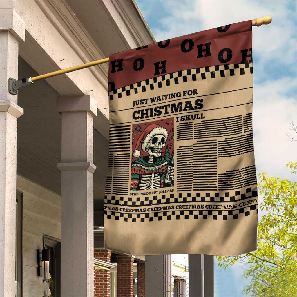 Skull Christmas Garden Flag Newspaper Retro Style - Wonder Print Shop
