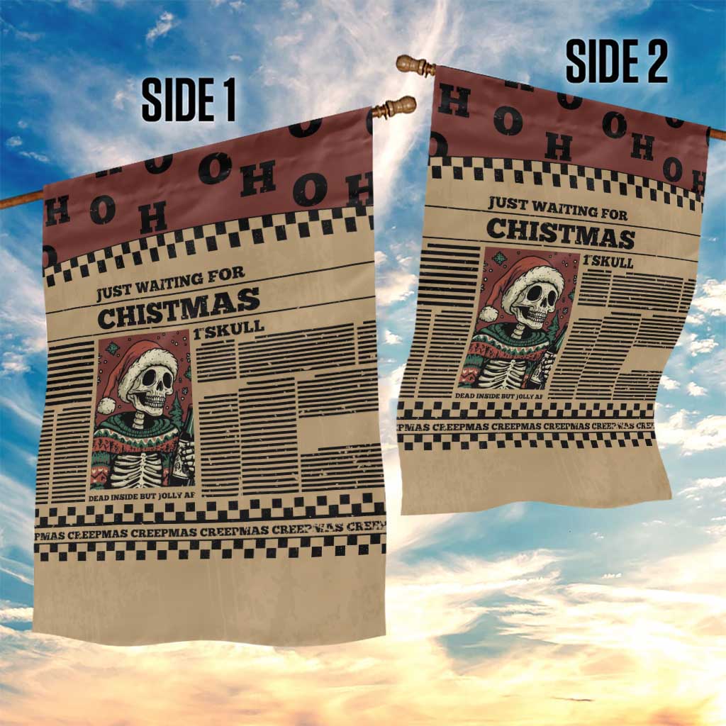 Skull Christmas Garden Flag Newspaper Retro Style - Wonder Print Shop