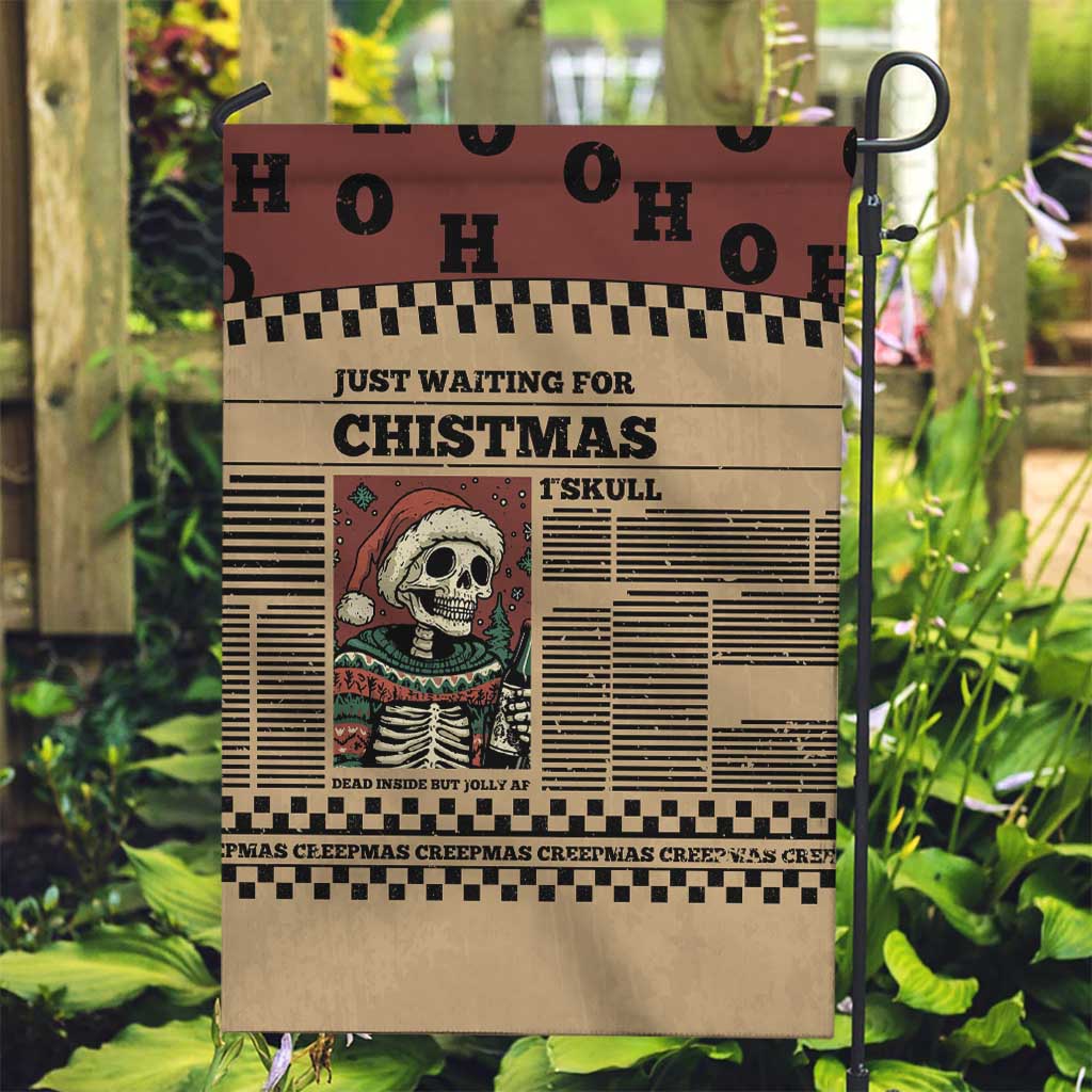 Skull Christmas Garden Flag Newspaper Retro Style - Wonder Print Shop