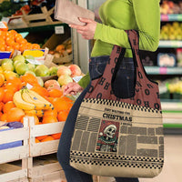 Skull Christmas Grocery Bag Newspaper Retro Style - Wonder Print Shop