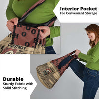 Skull Christmas Grocery Bag Newspaper Retro Style - Wonder Print Shop