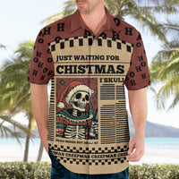 Skull Christmas Hawaiian Shirt Newspaper Retro Style - Wonder Print Shop