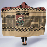 Skull Christmas Hooded Blanket Newspaper Retro Style - Wonder Print Shop