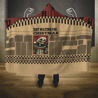 Skull Christmas Hooded Blanket Newspaper Retro Style - Wonder Print Shop