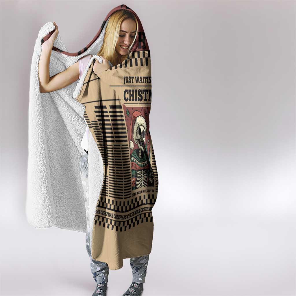 Skull Christmas Hooded Blanket Newspaper Retro Style - Wonder Print Shop
