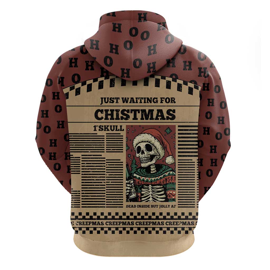 Skull Christmas Hoodie Newspaper Retro Style - Wonder Print Shop