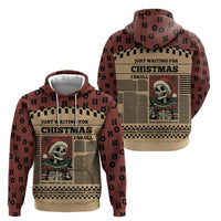 Skull Christmas Hoodie Newspaper Retro Style - Wonder Print Shop