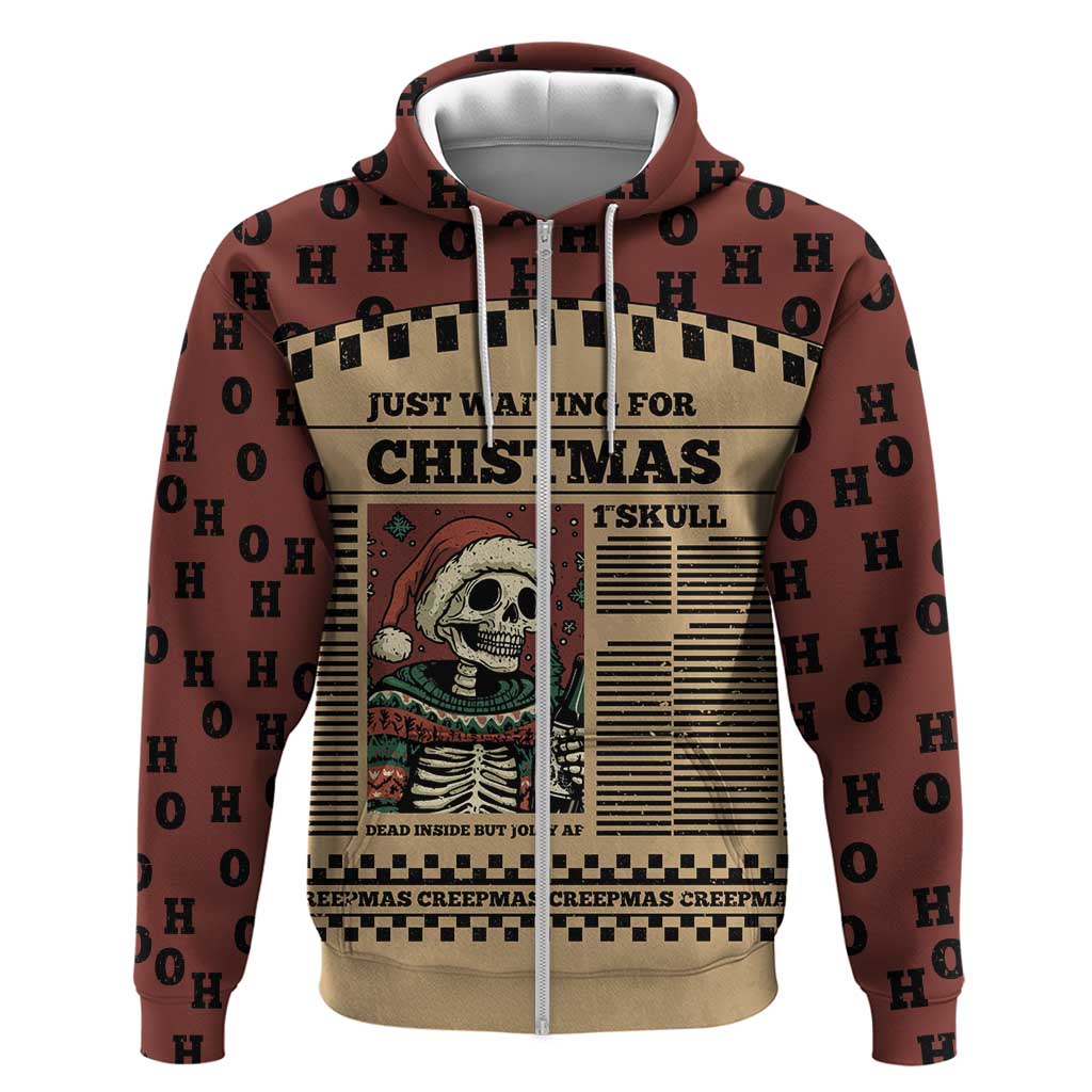 Skull Christmas Hoodie Newspaper Retro Style - Wonder Print Shop