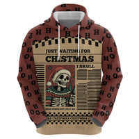 Skull Christmas Hoodie Newspaper Retro Style - Wonder Print Shop