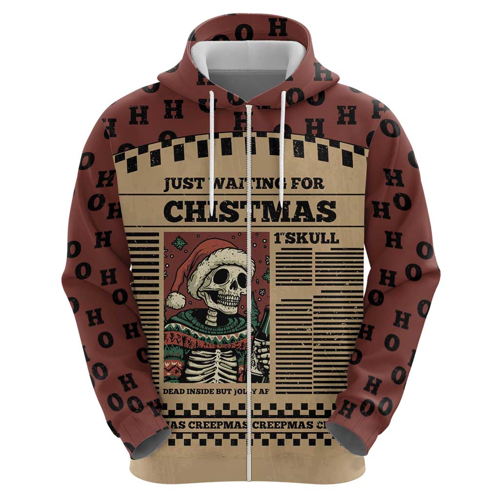 Skull Christmas Hoodie Newspaper Retro Style - Wonder Print Shop