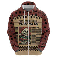 Skull Christmas Hoodie Newspaper Retro Style - Wonder Print Shop