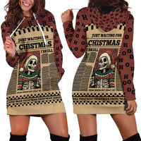 Skull Christmas Hoodie Dress Newspaper Retro Style - Wonder Print Shop