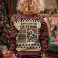 Skull Christmas Kid Ugly Christmas Sweater Newspaper Retro Style - Wonder Print Shop