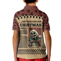 Skull Christmas Kid Polo Shirt Newspaper Retro Style - Wonder Print Shop