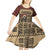 Skull Christmas Kid Short Sleeve Dress Newspaper Retro Style - Wonder Print Shop